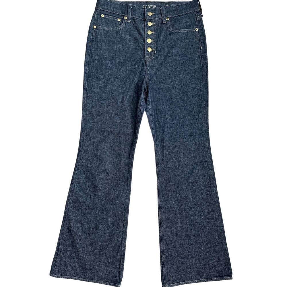 J. Crew Button-Fly High-Rise Wide-Leg Jeans in Dark Indigo - Picture 3 of 8